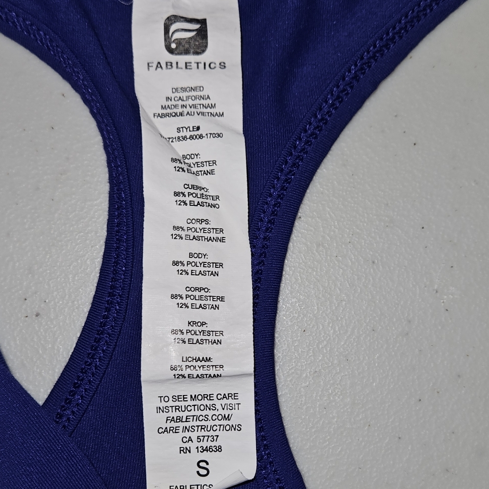 Fabletics Racerback Tank Small - Picture 3 of 4